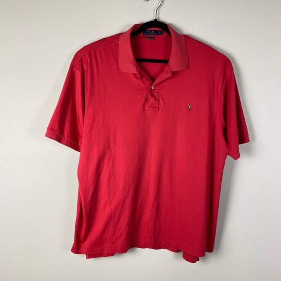 Ralph Lauren POLO RALPH LAUREN PIMA SOFT TOUCH short sleeve striped polo shirt men's XL size cotton blue type Vintage Second Hand main image 1